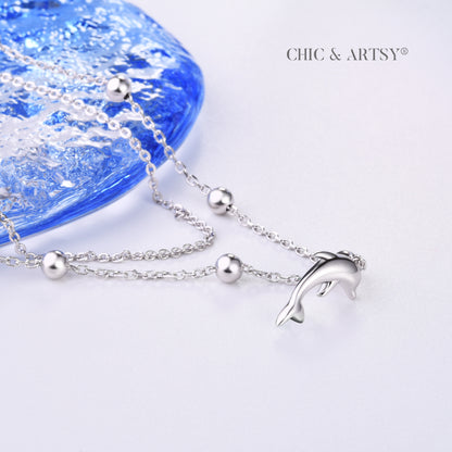 925 Sterling Silver Dolphin Anklet Bracelet