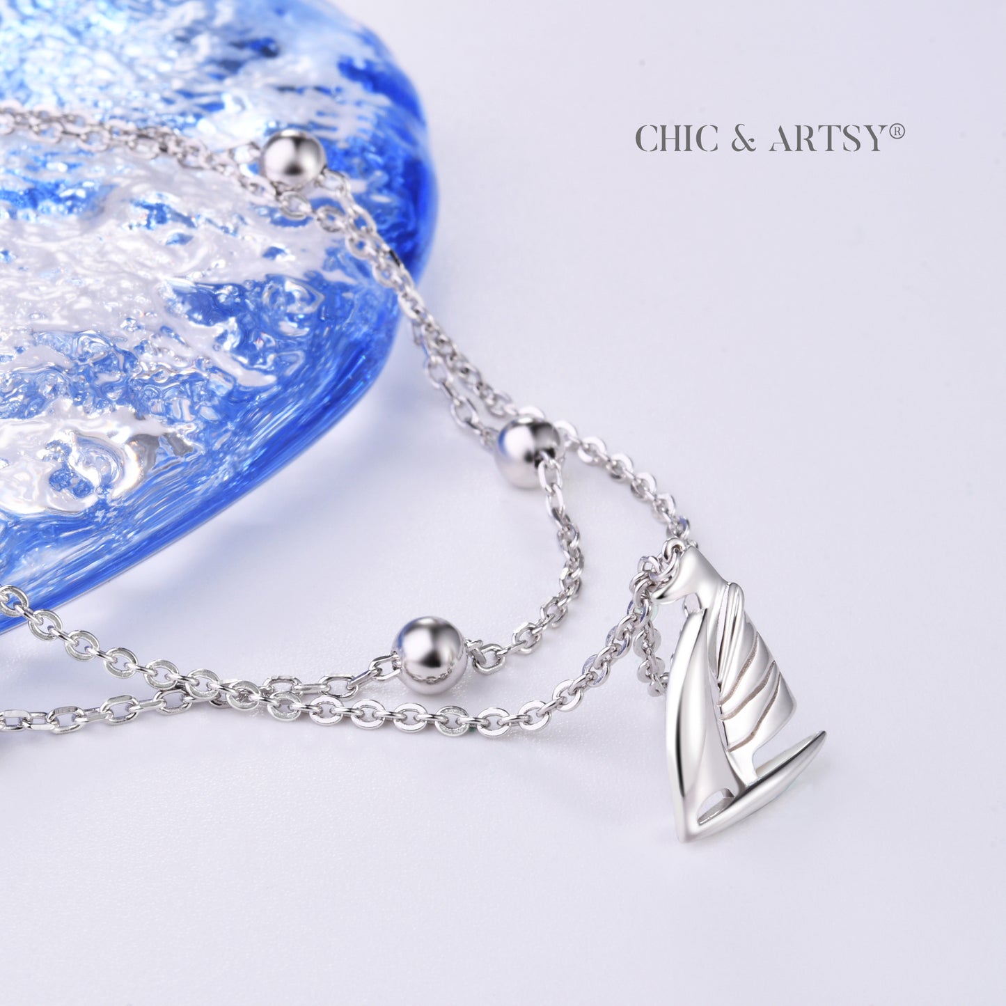 925 Sterling Silver Sailboat Anklet Bracelet