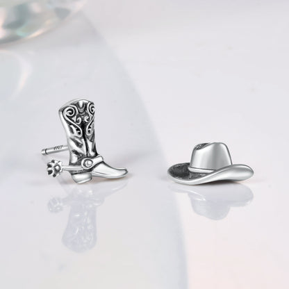 925 Sterling Silver Dainty Cowboy Boot Earrings Hypoallergenic