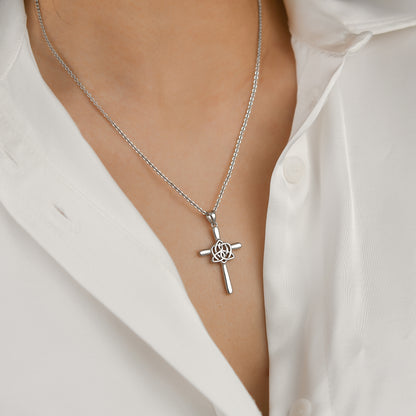 925 Sterling Silver Celtic Knot Cross Necklace