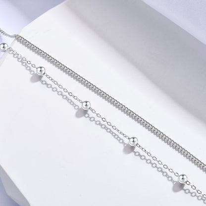 925 Sterling Silver Ankle Bracelet Multilayer Anklets