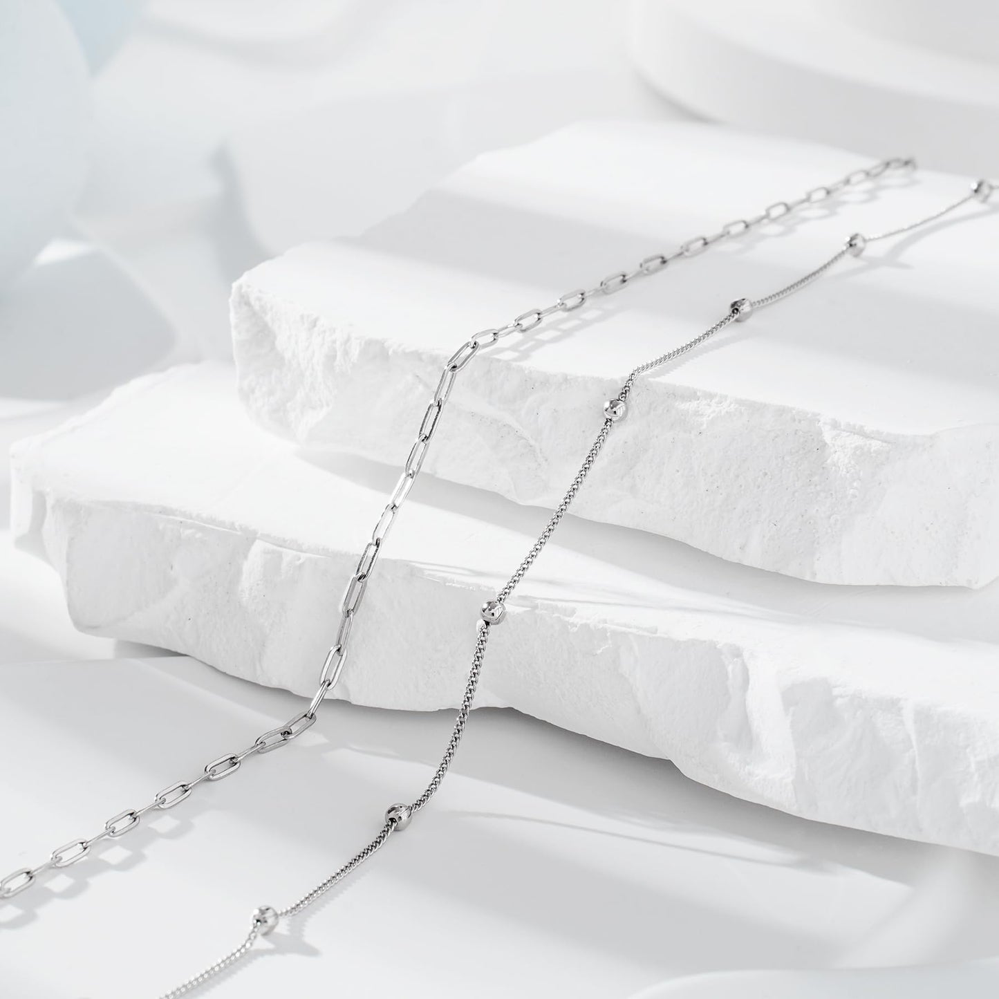 925 Sterling Silver Anklet Bracelet - Delicate Beach Minimalist Foot Jewelry
