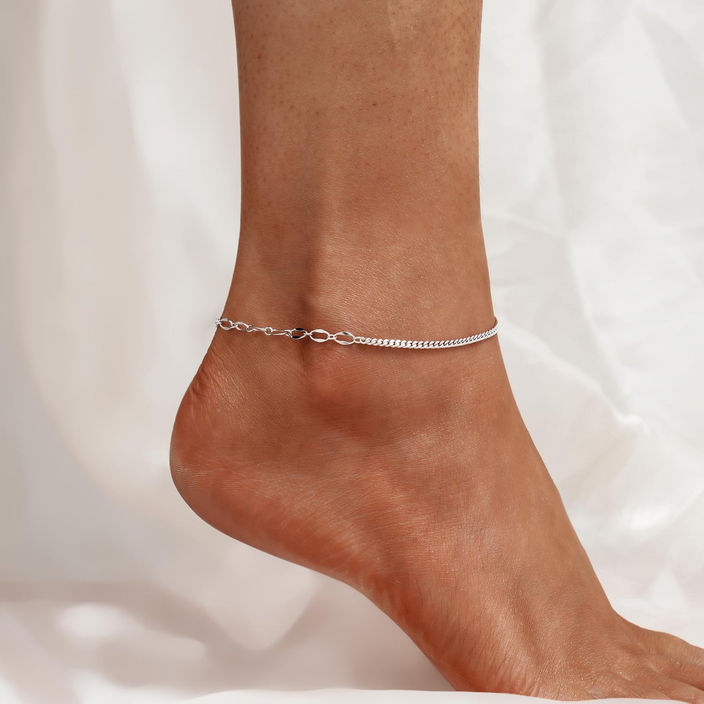 925 Sterling Silver Simple Delicate Beach Minimalist Foot Jewelry Anklet Hypoallergenic