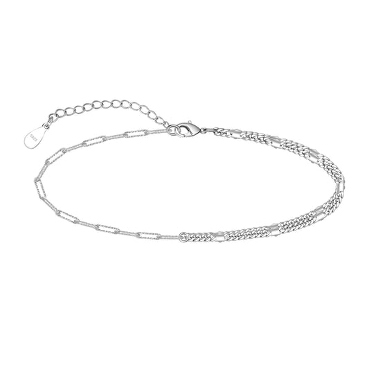 Paperclip Anklets 925 Sterling Silver Ankle Bracelet Paperclip link Chain Anklets