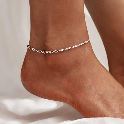 Ankle Bracelet 925 Sterling Silver Simple Beach Minimalist Foot Jewelry Anklet