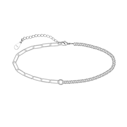 925 Sterling Silver Ankle Bracelet Paperclip link Chain Anklets Cute Anklet Bracelet for Women