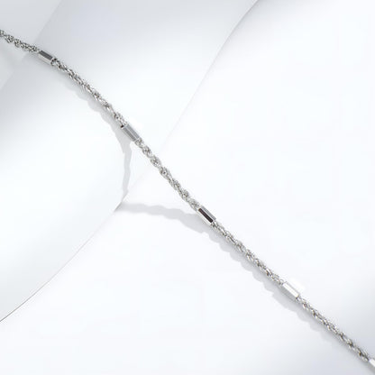 925 Sterling Silver Diamond-Cut Braided Rope Chain Anklet Summer Foot Chain for Women