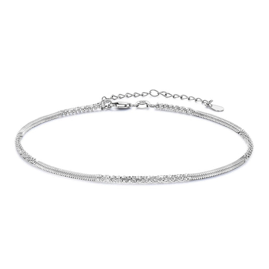 925 Sterling Silver Serpentine Twist Rope Chain Anklets Bracelet Summer Foot Chain for Women