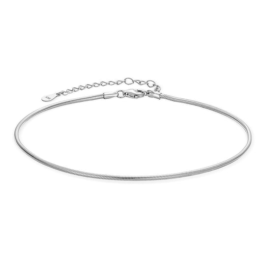 925 Sterling Silver Round Snake Chain Anklets Bracelet Summer Foot Chain for Women