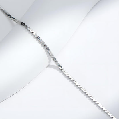 925 Sterling Silver Serpentine Twist Rope Chain Anklets Bracelet for Women