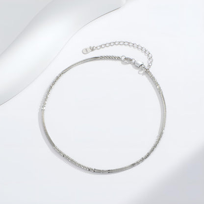 925 Sterling Silver Serpentine Twist Rope Chain Anklets Bracelet for Women