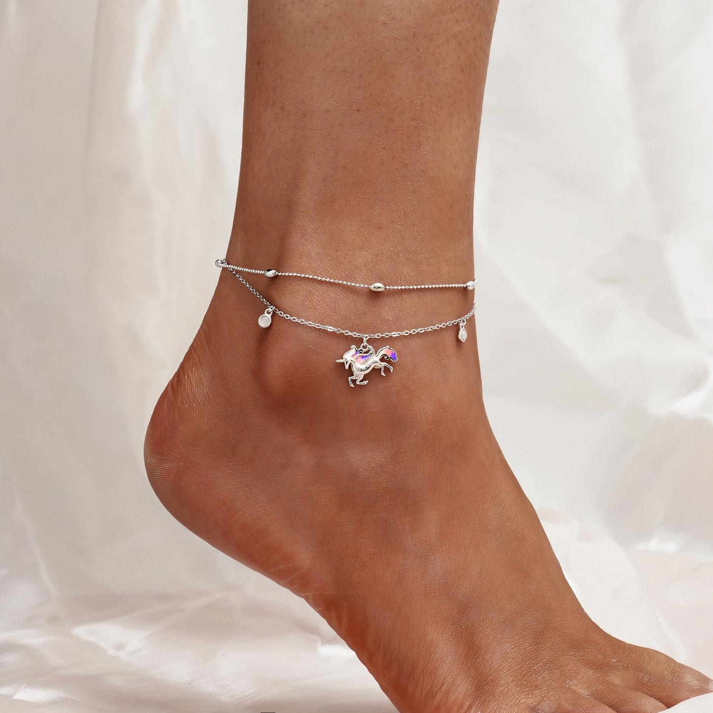 Unicorn Anklet 925 Sterling Silver Unicorn Anklet Cute Unicorn Ladies Anklet