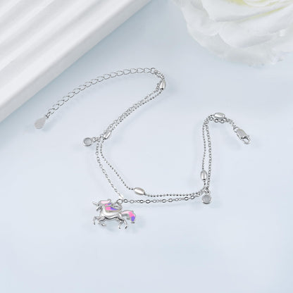 Unicorn Anklet 925 Sterling Silver Unicorn Anklet Cute Unicorn Ladies Anklet