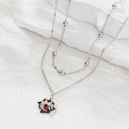 925 Sterling Silver Double Layer Ankle Bracelet Lightweight Adjustable Spider Foot Chain for Women