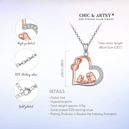 925 Sterling Silver Lucky Mom Elephant Necklace