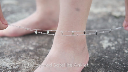 925 Sterling Silver Ankle Bracelet Multilayer Anklets